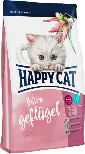 Happy Cat сухой корм для котят всех пород, птица и лосось