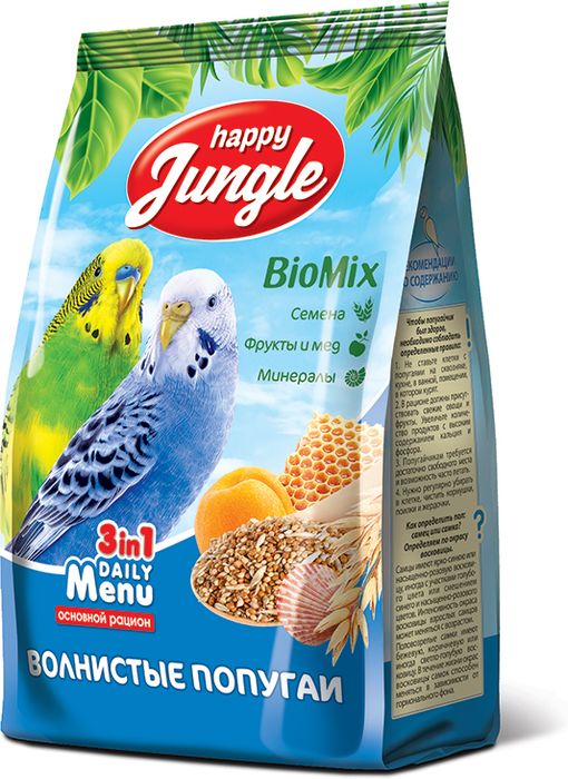 Happy Jungle корм для волнистых попугаев