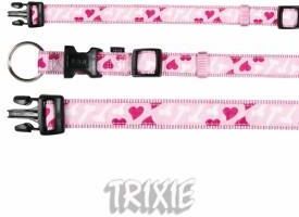 Trixie Ошейник "Сердце" 22-35см/15мм из нейлона розовый