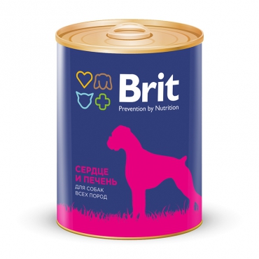 Brit Premium влажный корм для собак с сердцем и печенью