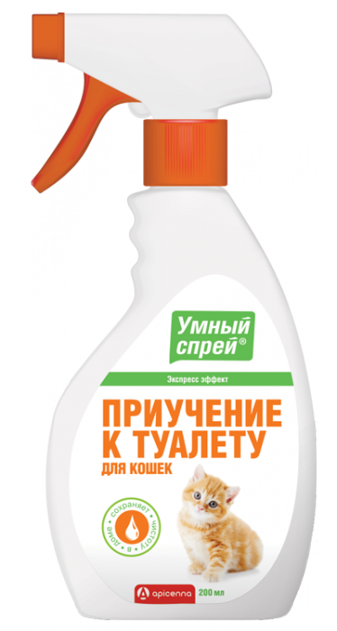 Apicenna умный спрей приучение к туалету для кошек