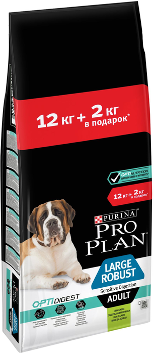 Pro Plan сухой корм для крупных собак мощного телосложения с чувствительным пищеварением, ягненок