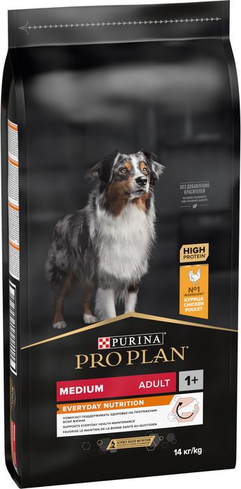 Сухой корм Pro Plan® Everyday Nutrition для взрослых собак средних пород, с высоким содержанием курицы