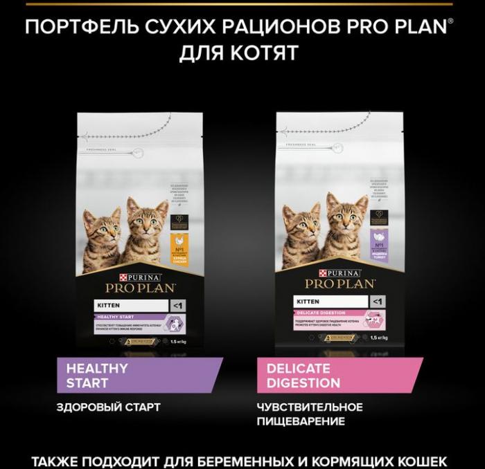 Сухой корм Pro Plan® Sterilised Kitten Healthy Start для стерилизованных котят от 3 до 12 месяцев, с высоким содержанием лосося, Пакет