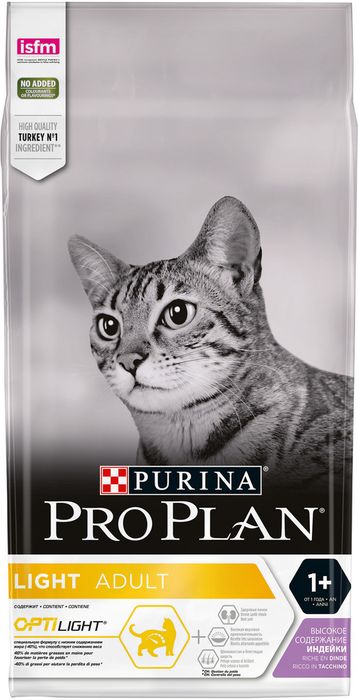 Pro Plan корм для взрослых кошек всех пород, контроль веса, индейка