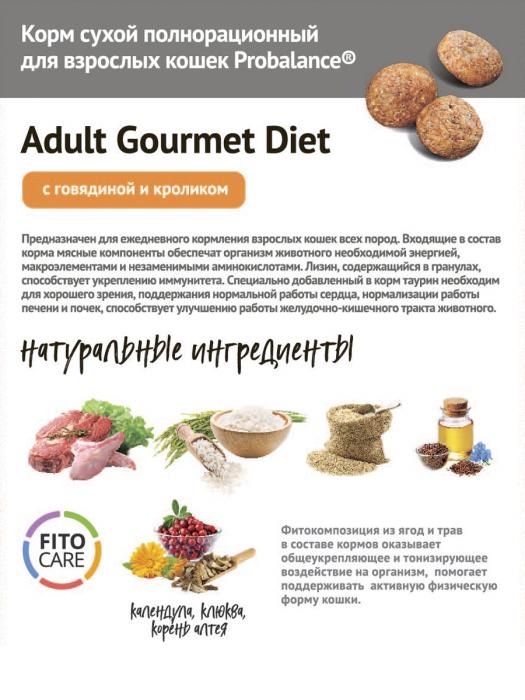 ProBalance сухой корм для привередливых взрослых кошек всех пород, говядина и кролик