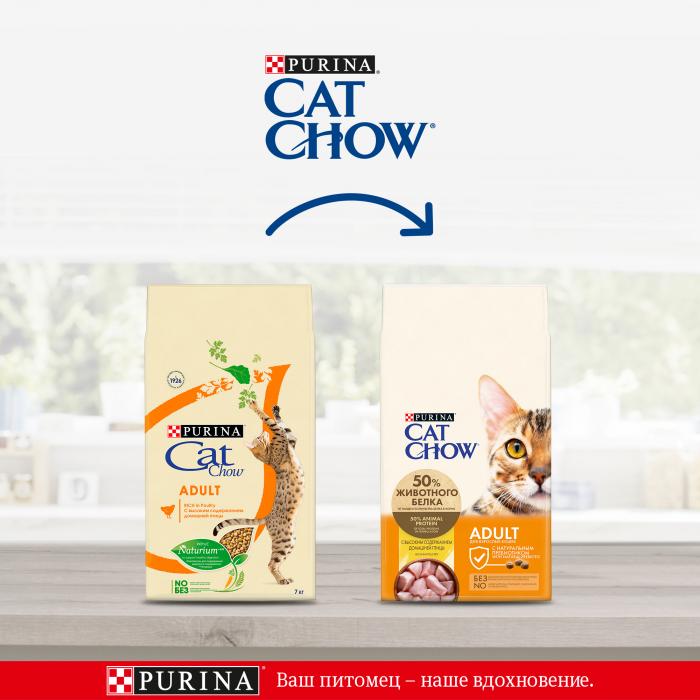 Cat Chow сухой корм для взрослых кошек всех пород, с мясом домашней птицы