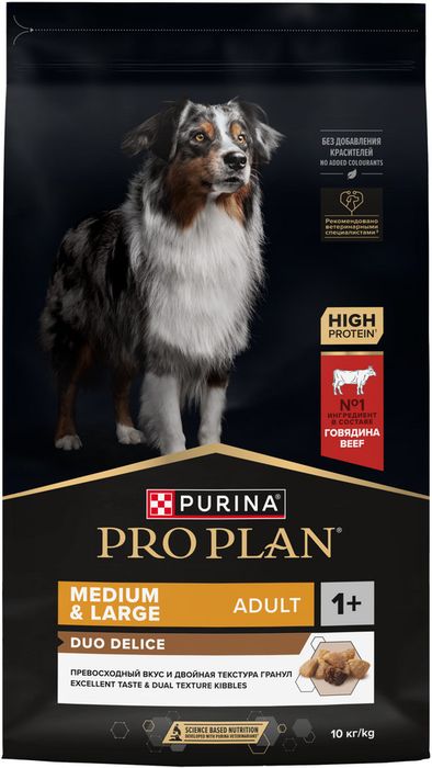 Сухой корм Pro Plan® Duo Delice для взрослых собак средних и крупных пород, с высоким содержанием говядины