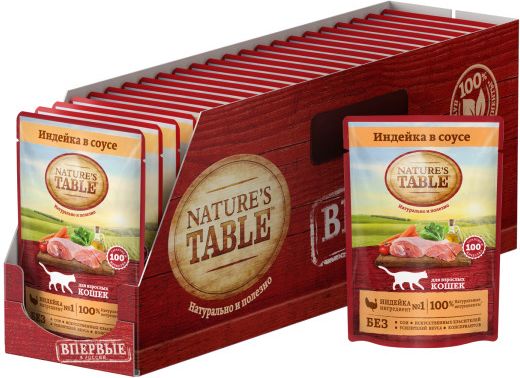 Nature`s Table Nature’s Table влажный корм для взрослых кошек всех пород, индейка в cоусе