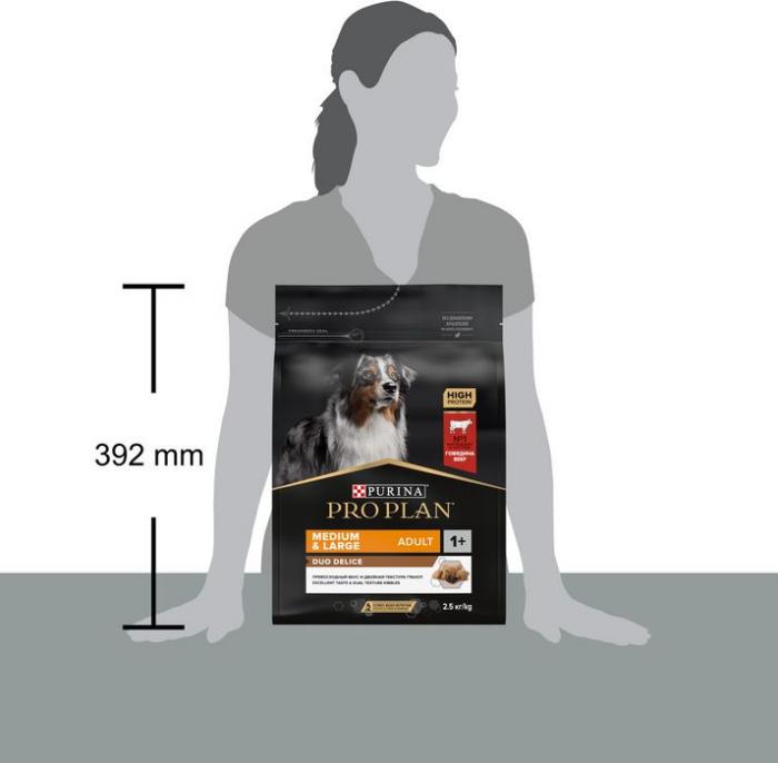 Сухой корм Pro Plan® Duo Delice для взрослых собак средних и крупных пород, с высоким содержанием говядины