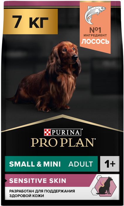 Сухой корм Pro Plan® Sensitive Skin для взрослых собак мелких и карликовых пород с чувствительной кожей, с высоким содержанием лосося