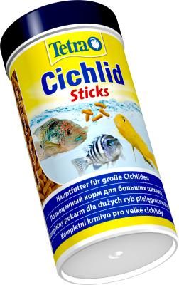 Tetra Cichlid Sticks основной корм для цихловых и крупных декоративных рыб, палочки