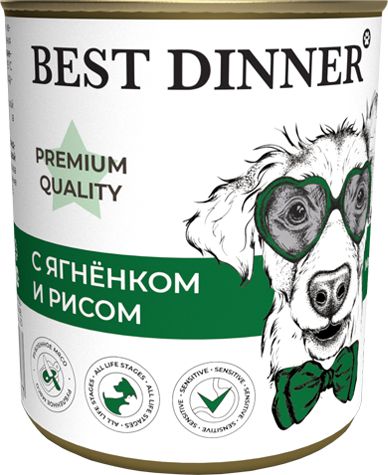 Best Dinner Меню №5 влажный корм для собак, с ягненком и рисом