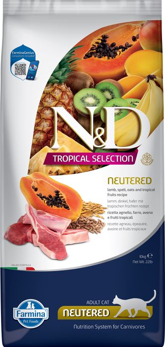 Farmina N&D Tropical Selection корм для стерилизованных кошек, с ягненком