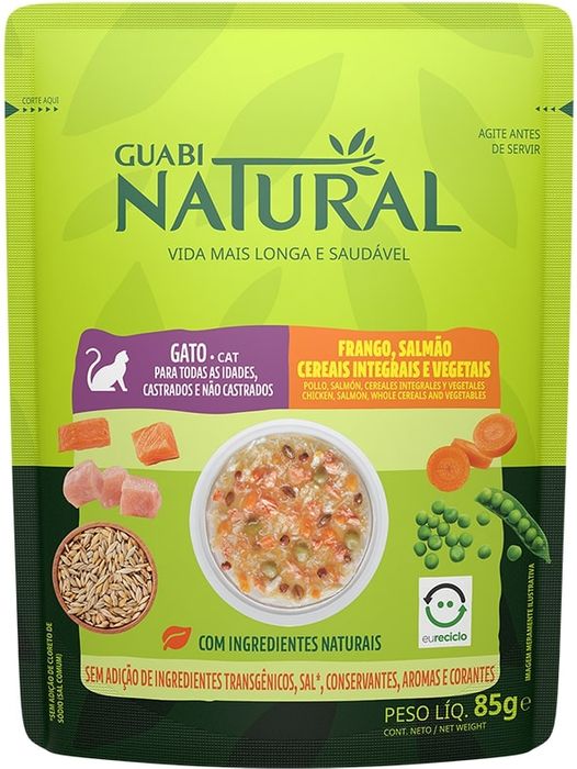 Guabi Natural влажный корм для кошек, курица, лосось, цельнозерновые злаки и овощи