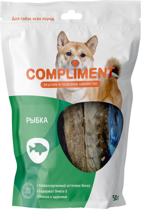 Compliment лакомство для собак, полоски из рыбьей кожи