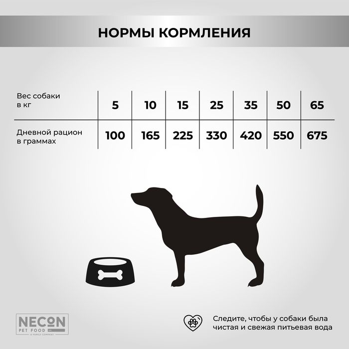 Necon Atletic корм для взрослых собак средних и крупных пород, с низкой активностью, свинина и рис