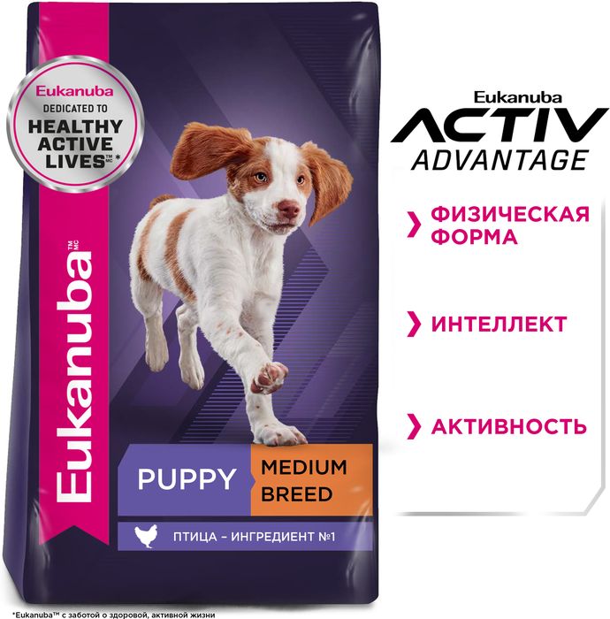 Eukanuba Puppy Medium Breed сухой корм для щенков средних пород с курицей