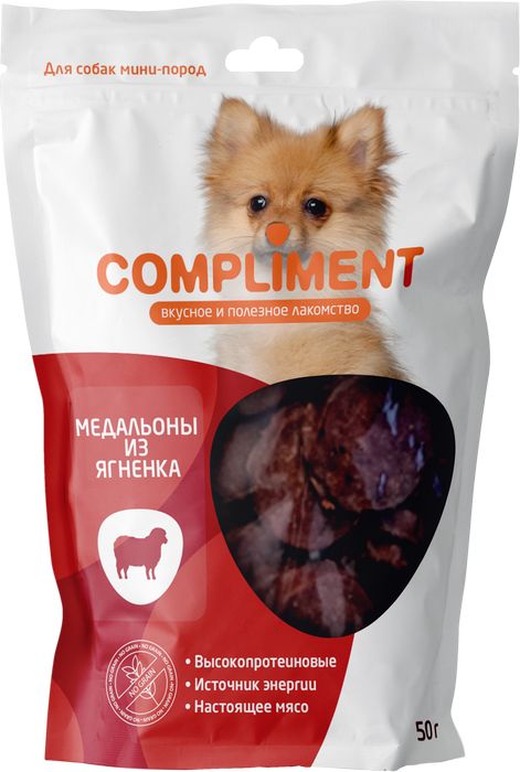 Compliment лакомство для собак малых пород, медальоны из ягненка