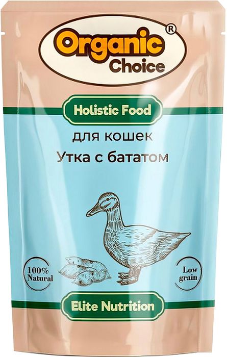 Organic Сhoice влажный корм для кошек, утка с бататом в соусе