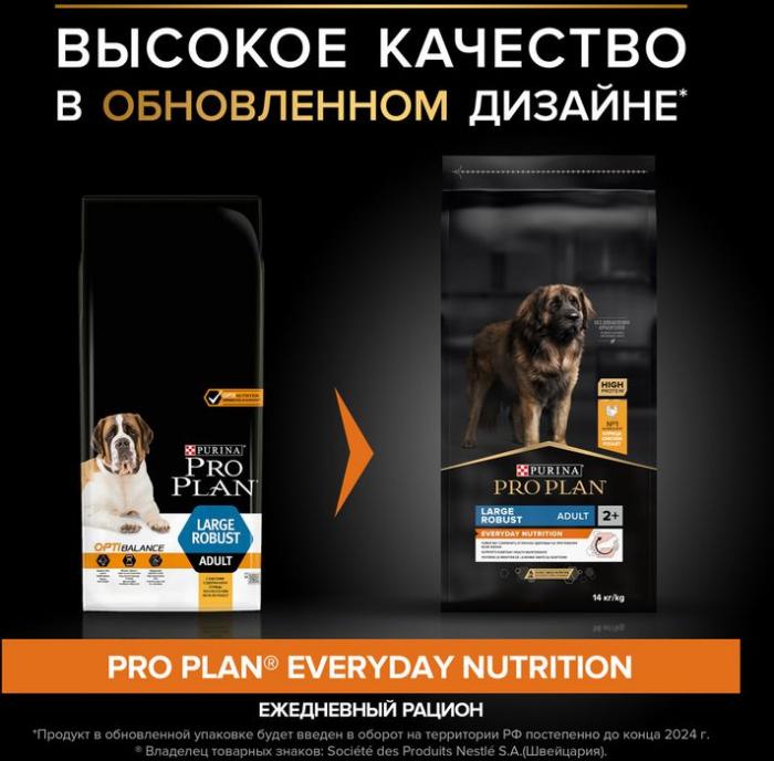 Сухой корм Pro Plan® Everyday Nutrition для взрослых собак крупных пород с мощным телосложением, с высоким содержанием курицы