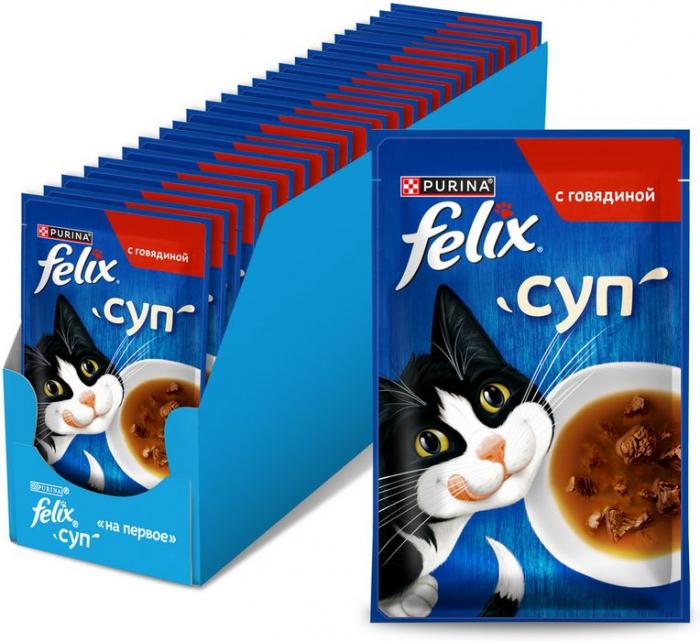 Влажный корм Felix® Суп для взрослых кошек, с говядиной