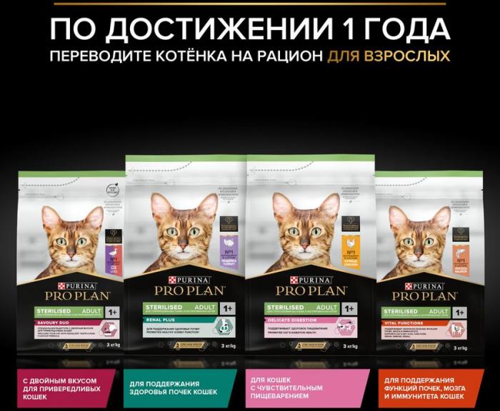 Сухой корм Pro Plan® Sterilised Kitten Healthy Start для стерилизованных котят от 3 до 12 месяцев, с высоким содержанием лосося, Пакет