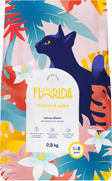 Florida сухой корм для кошек, с курицей и яблоком