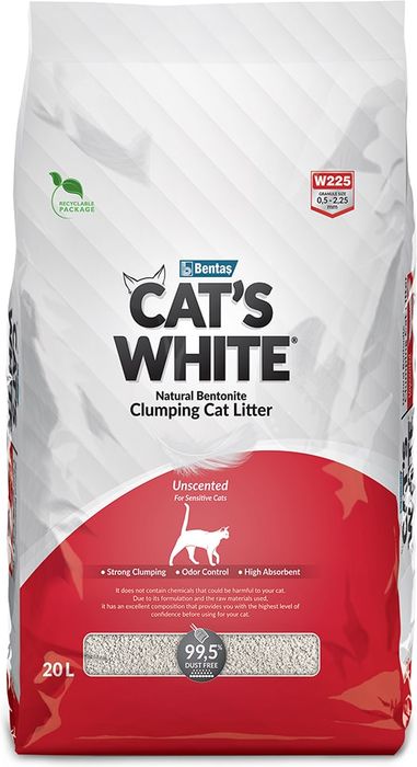 Cat\'s Grey Cat\'s White Natural наполнитель для кошачьего туалета, натуральный, без ароматизатора