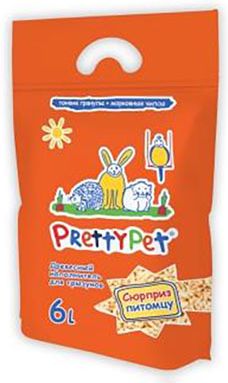 PrettyCat наполнитель древесный с морковными чипсами для грызунов и птиц