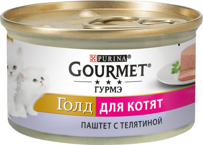 Gourmet Gold влажный корм для котят всех пород, паштет с телятиной