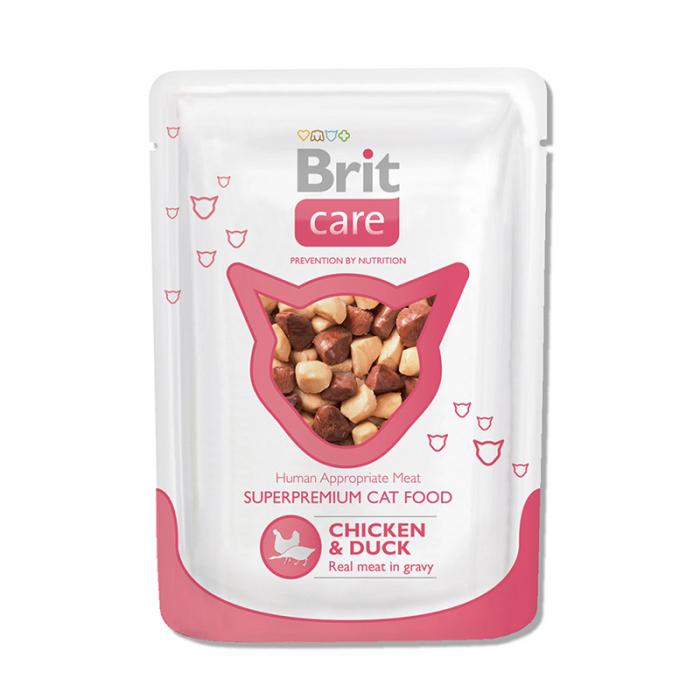 Brit Care влажный корм для кошек с курицей и уткой