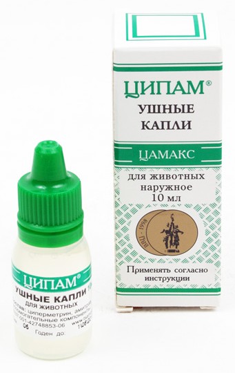 Цамакс Ципам ушные капли с противоклещевым действием для ушей