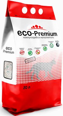 ECO Premium Green комкующийся древесный наполнитель для кошачьего туалета, без запаха
