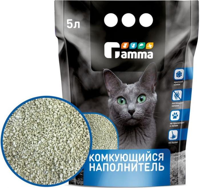 Гамма Gamma бентонитовый комкующийся наполнитель для кошачьего туалета