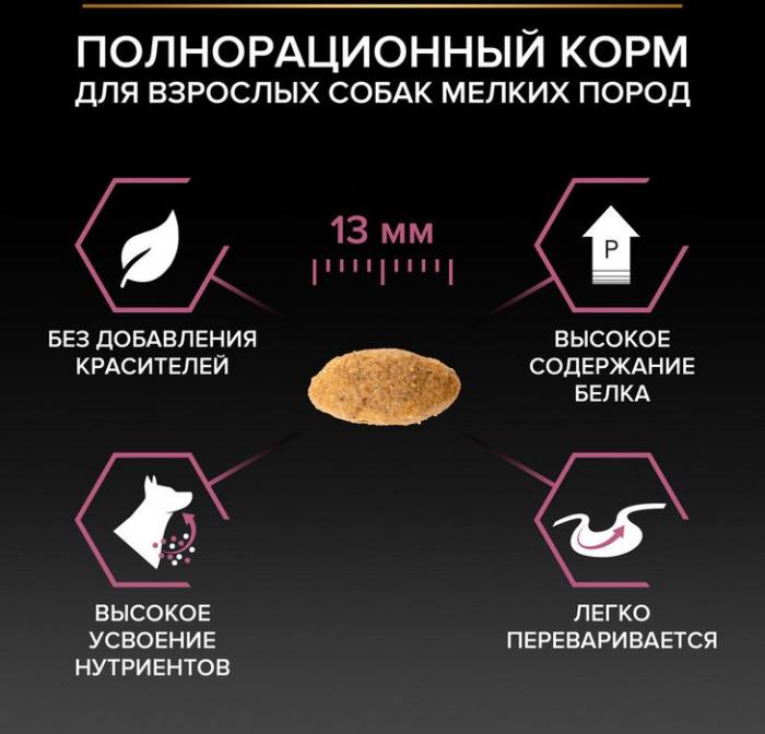 Сухой корм Pro Plan® Sensitive Skin для взрослых собак мелких и карликовых пород с чувствительной кожей, с высоким содержанием лосося
