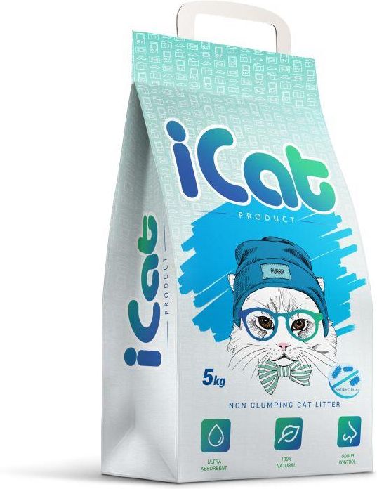 iCat впитывающий наполнитель для кошачьих туалетов, антибактериальный