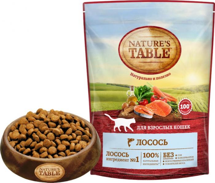 Nature`s Table корм для взрослых кошек всех пород, лосось