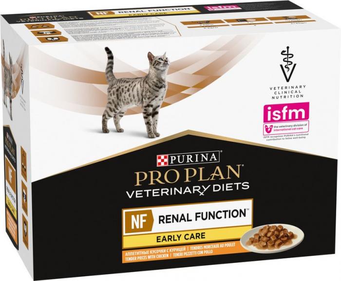 Влажный корм для кошек диетический Pro Plan® Veterinary Diets NF Renal Function Early care (Начальная стадия) при начальной стадии хронической почечной недостаточности, с курицей в соусе, Пауч