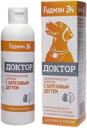 Доктор шампунь для животных, с березовым дегтём