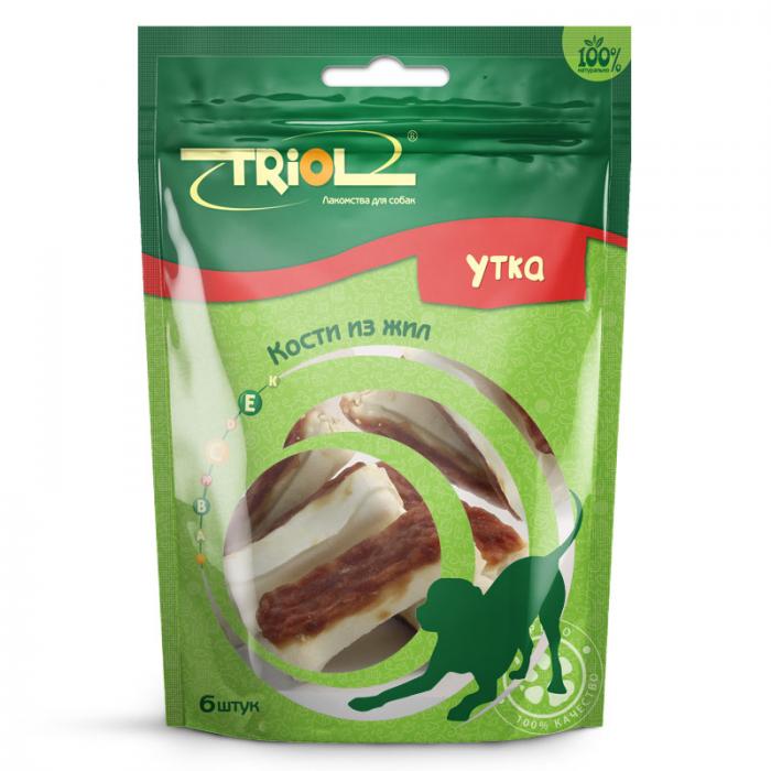 Triol лакомство кости из жил для собак с уткой, 5см