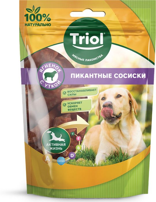 Triol Сосиски пикантные из ягненка с уткой для собак