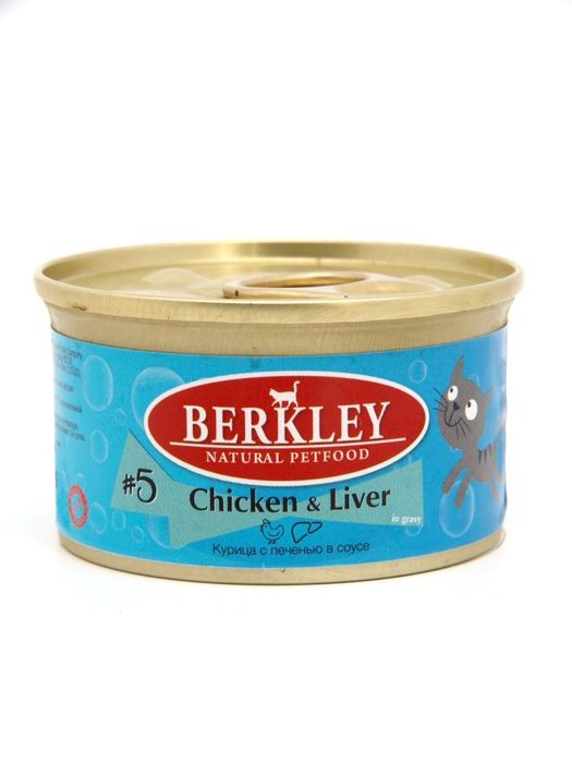 Berkley №5 влажный корм для кошек, курица с печенью