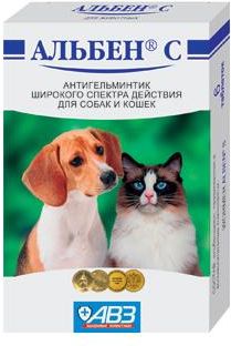 АВЗ Антигельминтик широкого спектра действия для собак и кошек "Альбен-С" 1таб.