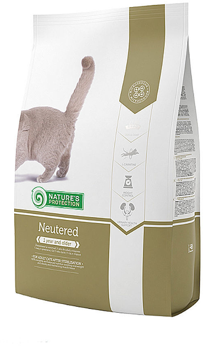 Nature’s Protection сухой корм для стерилизованных кошек всех пород, курица, индейка