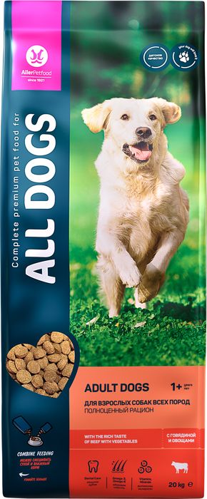 All Dogs корм для взрослых собак всех пород, с говядиной и овощами
