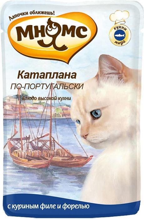 Мнямс влажный корм для кошек всех возрастов и пород, форель