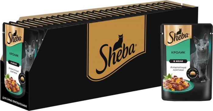Sheba влажный корм для кошек, ломтики в желе с кроликом
