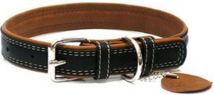 Collar Soft ошейник для собак, кожа, черный