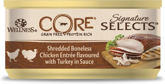 Wellness CORE Signature Selects консервы для кошек из курицы с индейкой, фарш в соусе